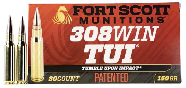 Picture of Fort Scott Munitions Tumble Upon Impact (Tui) Rifle 308 Win 150 Gr Solid Copper Spun (Scs) 20 Per Box/ 10 Cs 