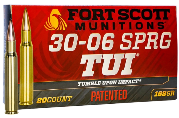 Picture of Fort Scott Munitions Tumble Upon Impact (Tui) Rifle 30-06 Springfield 168 Gr Solid Copper Spun (Scs) 20 Per Box/ 10 Cs 