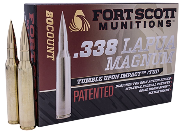 Picture of Fort Scott Munitions Tumble Upon Impact (Tui) Rifle 338 Lapua Mag 250 Gr Solid Copper Spun (Scs) 20 Per Box/ 5 Cs 