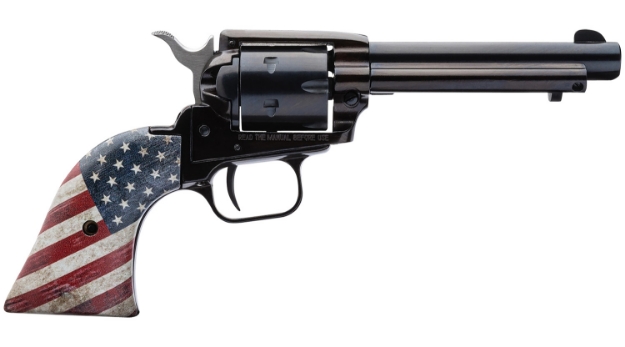 Picture of Heritage Mfg Rough Rider Us Flag 22 Lr 6 Shot 4.75" Black Oxide Barrel, Frame & Cylinder W/Us Flag Grips 