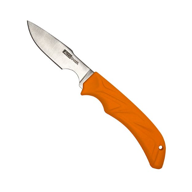 Picture of Accusharp Caping Fixed Caping 3.50" Stainless Steel Blade/Blaze Orange Ergonomic Anti-Slip Handle 