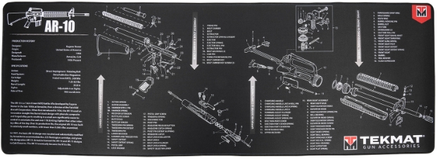 Picture of Tekmat Ar-10 Cleaning Mat Black/White Thermoplastic Fiber Top W/Vulcanized Rubber Back 44" X 15" Ar-10 Parts Diagram Illustration 