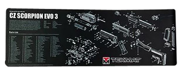 Picture of Tekmat Cz Scorpion Evo 3 Cleaning Mat Black/Gray Thermoplastic Fiber Top W/Vulcanized Rubber Back 36" X 12" Cz Scorpion Evo 3 Parts Diagram Illustration 