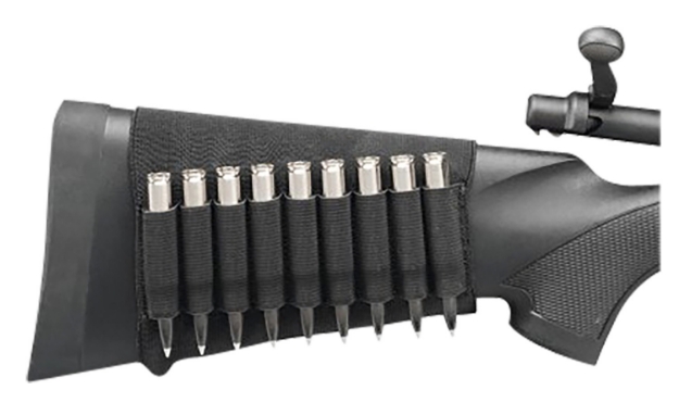 Picture of Hunters Specialties Buttstock Shell Holder Rifle Holds 9 Cartridges Black Elastic 