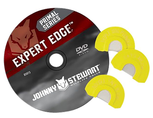 Picture of Johnny Stewart Wildlife Calls Expert Edge Combo Pack 3 Diaphragm Calls Attracts Predator Species Yellow Includes Dvd 