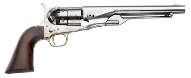 Picture of Pietta 1860 Army "Old Silver" 44 Cal 8" 6 Shot Old Silver Steel Frame, Cylinder & Round Barrel W/Walnut Grip 