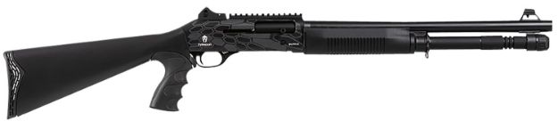 Picture of Typhoon Defense Quake Mpx 12 Gauge 3" 5+1 18.50", Black With Gray Hexacote Rec, Synthetic Furniture With Fixed Pistol Grip Stock, Ghost Ring Sights & Optics Rail, Ext. Chokes 