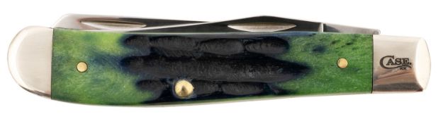 Picture of Case Trapper Mini 2.70"/2.75" Folding Clip Point/Spey Plain Mirror Polished Tru-Sharp Ss Blade/Hunter Green Deep Canyon Jig Bone Handle 