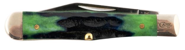 Picture of Case Swell Center Jack Small 1.73"/2.30" Folding Clip/Pen Plain Mirror Polished Tru-Sharp Ss Blade/Hunter Green Deep Canyon Jig Bone Handle 