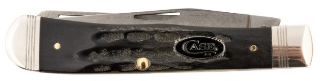 Picture of Case Trapper 3.25"/3.27" Folding Clip Point/Spey Plain Stonewashed Satin S35vn Ss Blade/Rough Black Jigged Buffalo Horn Handle 