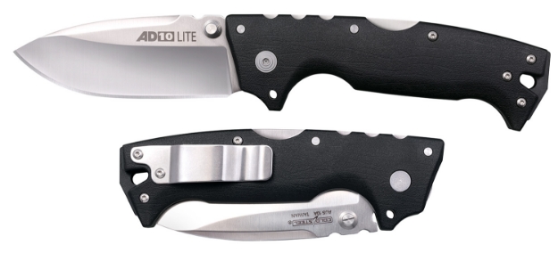 Picture of Cold Steel Ad-10 3.5" Folding Drop Point Plain Stonewashed S35vn Ss Blade/Black Gfn Handle Includes Belt Clip 