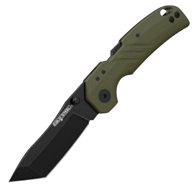 Picture of Cold Steel Engage 3" Folding Tanto Plain Black Pvd Stonewashed 4116 Ss Blade/4.11" Od Green Gfn Handle Includes Belt Clip 