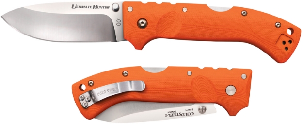 Picture of Cold Steel Ultimate Hunter 3.50" Folding Drop Point Plain American S35vn Blade/5" Orange G10 Handle Includes Belt Clip 