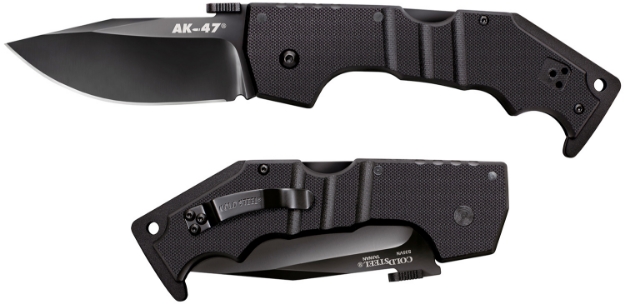 Picture of Cold Steel Ak 3.50" Folding Clip Point Plain Black Matte S35vn Ss Blade/5.50" Black G10 Handle Includes Belt Clip 