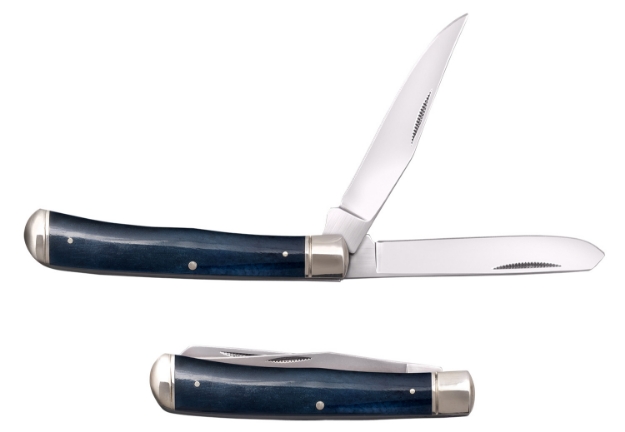 Picture of Cold Steel Trapper 3" Folding Clip/Spey Plain 8Cr13mov Ss Blade/Dark Blue W/Polished Bolsters Bone Handle 