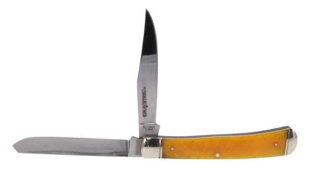 Picture of Cold Steel Trapper 3" Folding Clip/Spey Plain 8Cr13mov Ss Blade/Yellow W/Polished Bolsters Bone Handle 