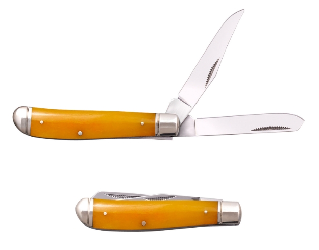 Picture of Cold Steel Trapper Mini 2.60"/2.70" Folding Clip/Spey Plain 3Cr13mov Ss Blade/Yellow W/Polished Bolsters Bone Handle 