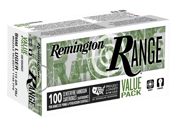 Picture of Remington Ammunition Range Value Pack 9Mm Luger 115 Gr Full Metal Jacket (Fmj) 100 Per Box/ 5 Cs 