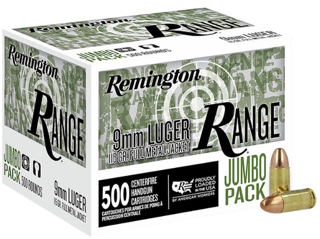 Picture of Remington Ammunition Range Jumbo Pack 9Mm Luger 115 Gr Full Metal Jacket (Fmj) 500 Per Box/ 