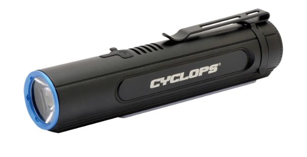 Picture of Cyclops Flashlight W/Cob Utility Light Black Aluminum 500-2000 Lumens 240 Meters Beam Distance 