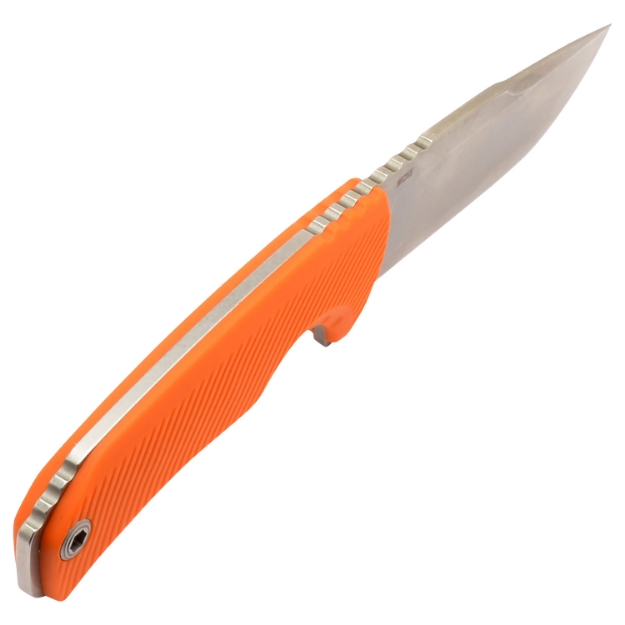 Picture of S.O.G Tellus Fx 4.20" Fixed Clip Point Plain Stonewashed Cryo 440C Ss Blade/ Blaze Orange Textured Grn Handle 