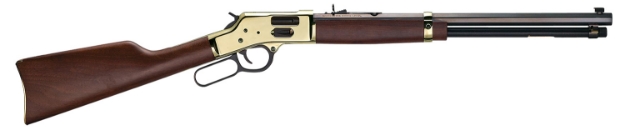 Picture of Henry Side Gate 38 Special 357 Mag 10+1 20" Blued 20" Octagon Barrel Polished Brass Brass American Walnut Right Hand 