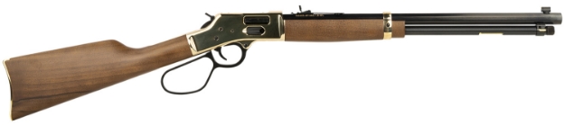 Picture of Henry Side Gate 38 Special 357 Mag 10+1 20" Blued 20" Octagon Barrel Polished Brass Brass American Walnut Right Hand 