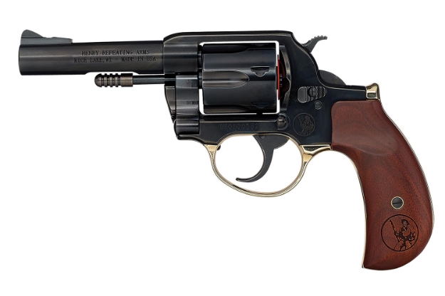 Picture of Henry Big Boy 38 Special/357 Mag 6 Shot 4" Blued Round Steel Barrel, Polished Blued Steel Frame W/Birdshead Walnut Grip 