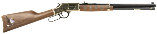 Picture of Henry Golden Boy Eagle Scout Tribute Edition 44 Mag/44 Special 10+1 20" Blued Octagon Barrel, Engraved Polished Brass Rec & American Walnut Furniture, Side Loading Gate, Adj. Sight 