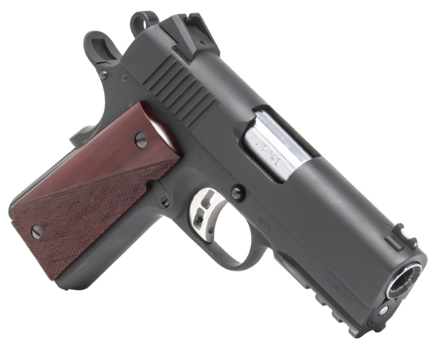 Picture of Fusion Firearms 1911 Commander 45 Acp 7+1 3.50" Chrome Chrome-Lined Steel/Target Crown Barrel Serrated Slide Matte Black Oxide Steel Frame W/Beavertail Red Cocobolo Grips Right Hand 