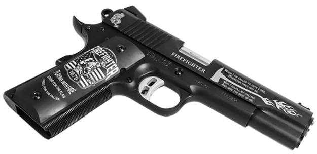 Picture of Fusion Firearms 1911 Reaction Firefighter Tribute .45 Acp 5" Black W/Graphics Serrated Slide Matte Black Oxide 