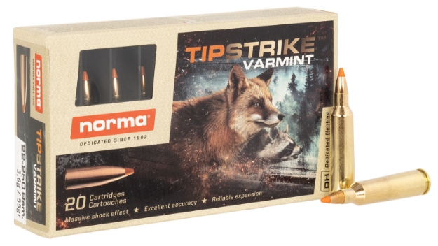 Picture of Norma Ammunition Dedicated Hunting Varmint 22-250 Rem 55 Gr Polymer Tip 20 Per Box/ 10 Cs 