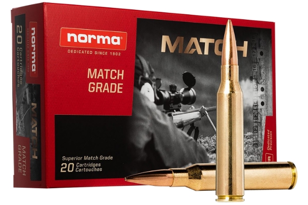 Picture of Norma Ammunition Dedicated Precision Golden Target Match 338 Norma Mag 250 Gr Hollow Point Boat-Tail (Hpbt) 20 Per Box/ 10 Cs 