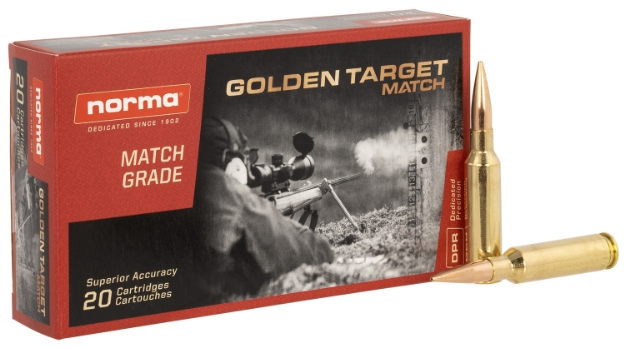 Picture of Norma Ammunition Dedicated Precision Golden Target Match 6.5 Creedmoor 143 Gr Bthp 20 Per Box/ 10 Cs 