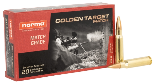 Picture of Norma Ammunition Dedicated Precision Golden Target Match 308 Win 168 Gr Bthp 20 Per Box/ 10 Cs 