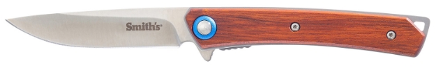 Picture of Smiths Products Ecesis 3" Folding Drop Point Plain Satin 3Cr13mov Ss Blade/Natural Wood/Black Ss Handle Includes Pocket Clip 