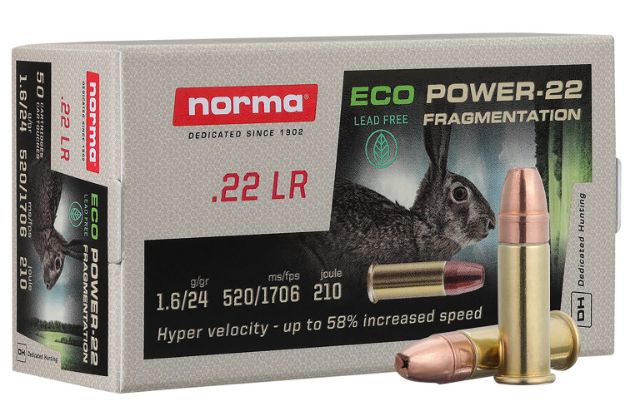 Picture of Norma Ammunition Fragmentation Hollow Point Ecopower 22 Lr 24 Gr Hollow Point (Hp) 50 Per Box/ 100 Cs 