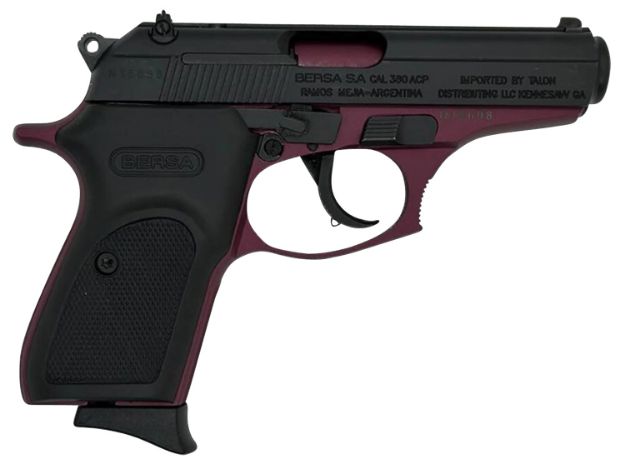 Picture of Bersa Thunder 380 Acp 8+1 3.50", Black Cherry Barrel/Frame, Serrated Matte Black Steel Slide, Textured Black Polymer Grip, Decocker Safety 