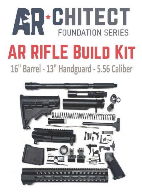 Picture of Bowden Tactical Ar Rifle Build Kit Complete, 13" M-Lok Handguard, Mil-Spec Parts, Flip Up Sights 