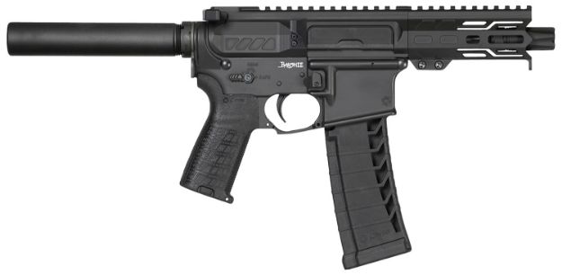 Picture of Cmmg Banshee Mk4 22 Lr 25+1 4.50", Armor Black, Buffer Tube (No Brace), M-Lok Handgaurd, Polymer Grip, Zeroed Flash Hider 