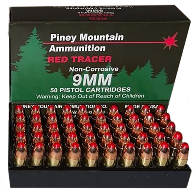 Picture of Piney Mountain Ammunition Red Tracer Non Corrosive 9Mm Luger 119 Gr Full Metal Jacket (Fmj) 20 Per Box/ 10 Cs 