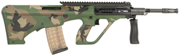 Picture of Steyr Arms Aug A3 M1 5.56X45mm Nato 30+1 16", Black Rec, M81 Woodland Camo Fixed Bullpup Stock & Collapsible Foregrip, Extended Pic Rail (Oem Mag) 