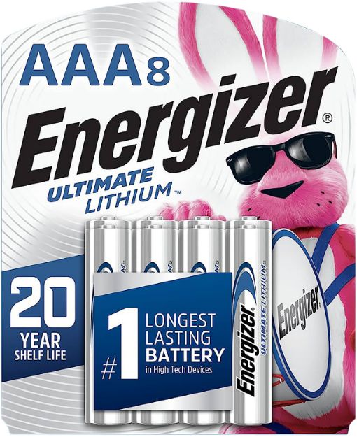 Picture of Energizer 4673-0168 Ultimate Lithium Aaa Batteries Cylindrical Lithium 1.5 Volts, Qty (24) 8 Pack 