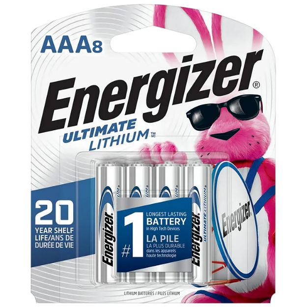 Picture of Energizer Ultimate Lithium Aaa Batteries Cylindrical Lithium 1.5 Volts, Qty (12) 8 Pack 