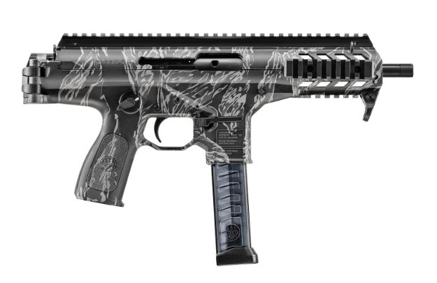 Picture of Beretta Usa Pmxs 9Mm Luger 30+1 (2) 6.90" Threaded Barrel, Limited Edition Black & Gray Tiger Stripe, Qd End Plate, Picatinny Handgaurd, Ambi Controls 