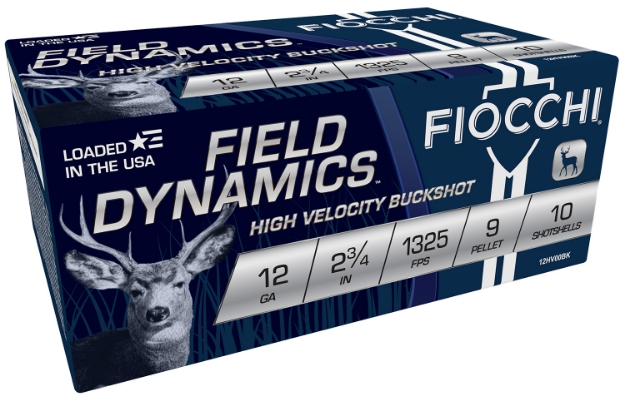 Picture of Fiocchi Field Dynamics Hunting 12 Gauge 2.75" 9 Pellets 00 Buck Shot 10 Per Box/ 25 Cs 