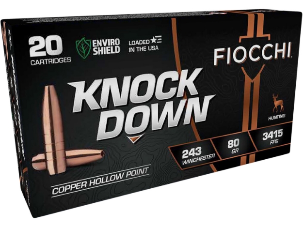 Picture of Fiocchi Knock Down Enviro Shield 243 Win 80 Gr Hollow Point (Hp) 20 Per Box/ 10 Cs 