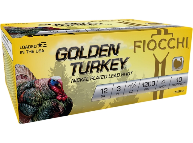 Picture of Fiocchi Golden Turkey Hunting 12 Gauge 3" 1 3/4 Oz 4 Shot 10 Per Box/ 10 Cs 