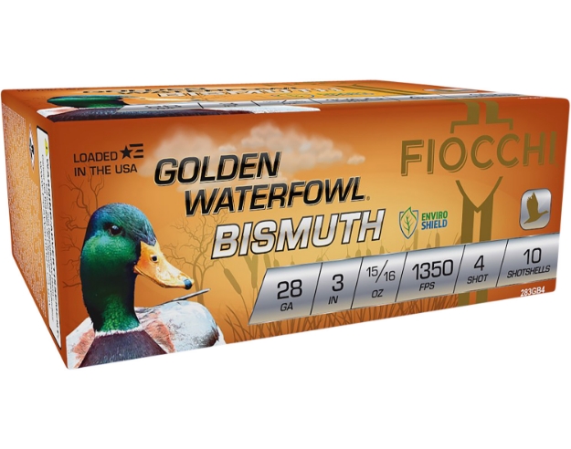 Picture of Fiocchi Golden Waterfowl Bismuth 28 Gauge 3" 15/16 Oz 4 Shot 10 Per Box/ 10 Cs 