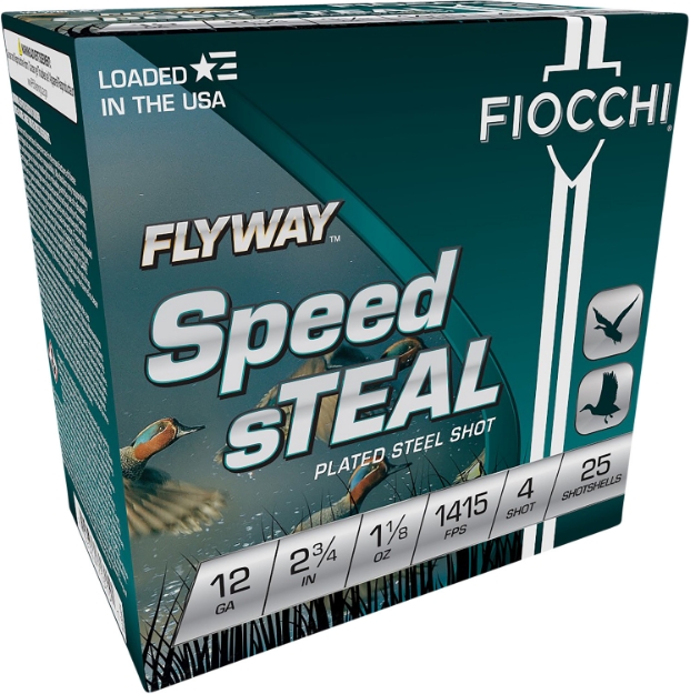 Picture of Fiocchi Speed Steal Flyway 12 Gauge 2.75" 1 1/8 Oz 4 Shot 25 Per Box/ 10 Cs 